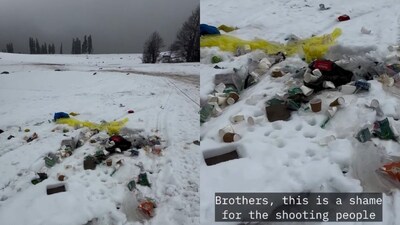 Garbage Left On Snow In Gulmarg After Film Shoot, Internet Calls For Strict Action | Video