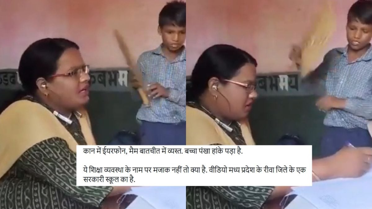Student Exhausted While Hand‑Fanning Teacher on Call Sparks Outcry Over Madhya Pradesh School Conditions