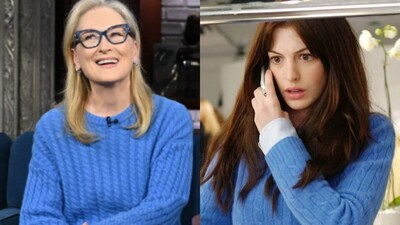 Meryl Streep (left) takes inspiration from Anne Hathaway's character Andy Sachs (right) from The Devil Wears Prada