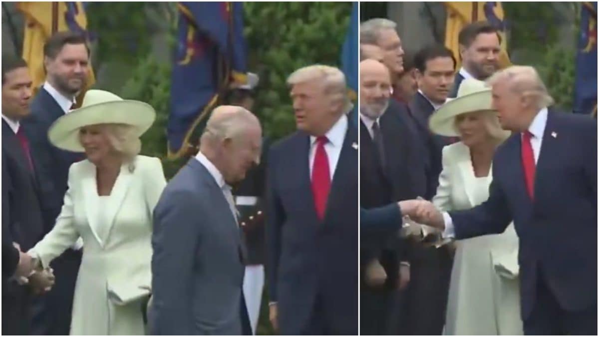 'Classless, Rude': Trump Sparks Fury After Cutting Off Queen Camilla At White House Greeting