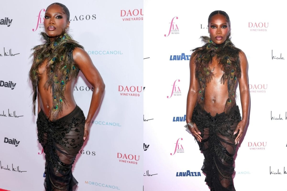 Peacock Feathers As A Top? Singer Doechii Dares To Bare On The Red Carpet
