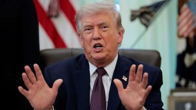 US President Donald Trump in the White House on Tuesday. (Reuters)