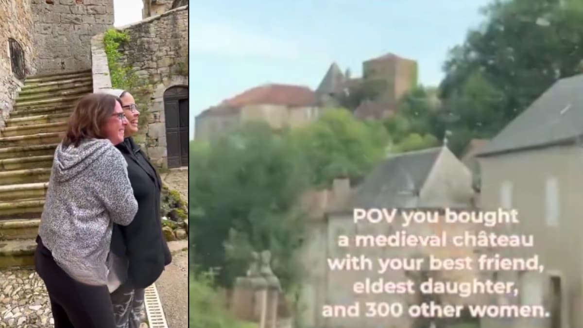 Stone walls of a medieval French château, now envisioned as a women's retreat