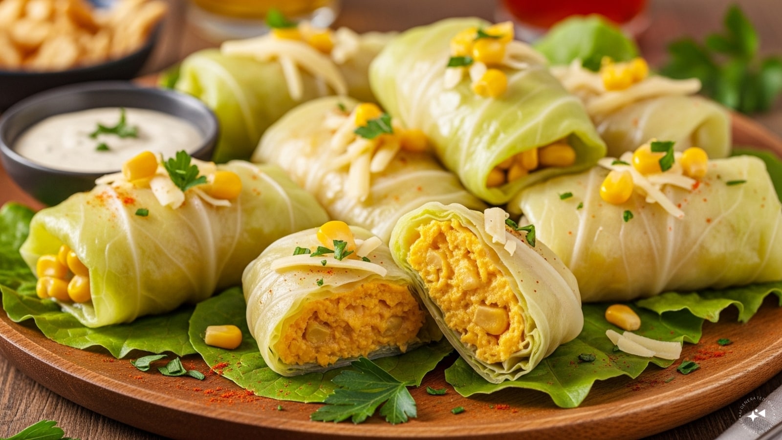 Cheese Corn Cabbage Rolls: Loved by kids and adults alike, this creamy filling combines sweet corn, cheese, and mild spices for a cheesy, comforting bite. It is a great option for snack platters or party appetisers. Cheese Corn Cabbage Rolls: Loved by kids and adults alike, this creamy filling combines sweet corn, cheese, and mild spices for a cheesy, comforting bite. It is a great option for snack platters or party appetisers.