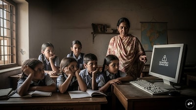 about three in five government schools have computers, but only two in five have functional systems for teaching. (AI-Generated Image)