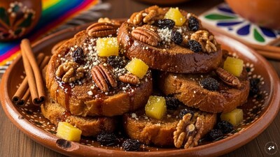 Capirotada (Mexico): Capirotada is a Mexican Easter bread pudding layered with toasted bread, syrup, nuts, and cheese. This rich dessert reflects the story of Christ’s Passion, combining flavors and textures in a meaningful tradition celebrated across Mexican households during Holy Week.