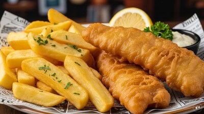 Fried Fish And Chips: A widespread modern tradition where families head to the local "chippy" for a meat-free meal. Following the Catholic custom of abstaining from warm-blooded animals, crispy battered fish and thick-cut fries have become the unofficial national dish of Good Friday.
