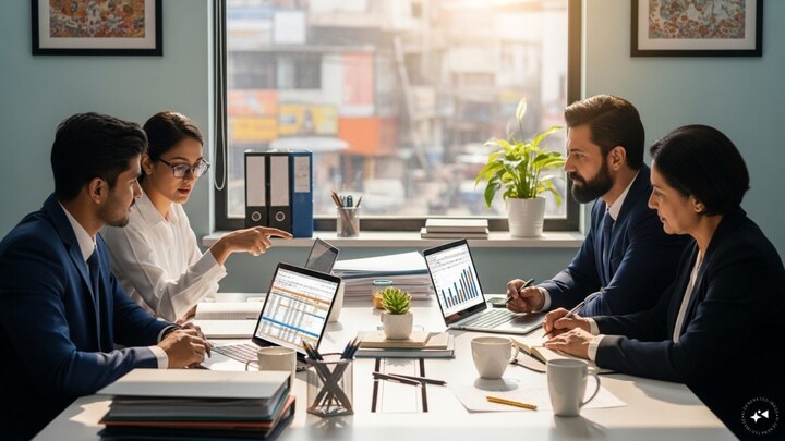 Commerce graduates discussing career options