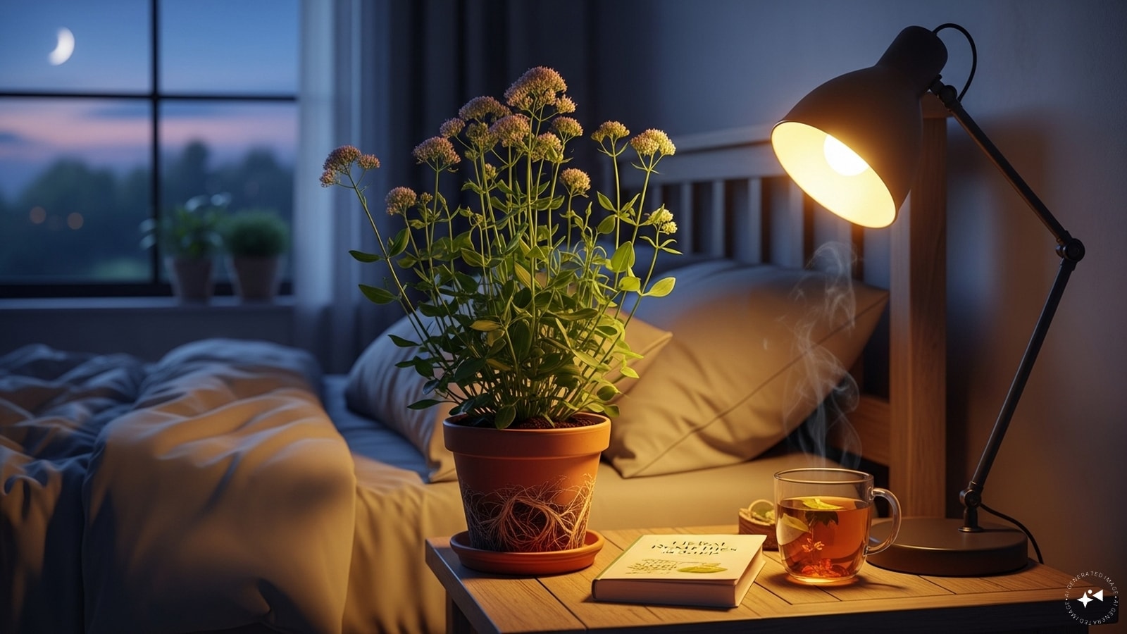 Valerian: Valerian has been traditionally used for its mild sedative properties. Its roots are known to promote relaxation, and the plant’s subtle fragrance may support better sleep. Keeping it indoors can add a natural, herbal touch to your nighttime wellness routine.