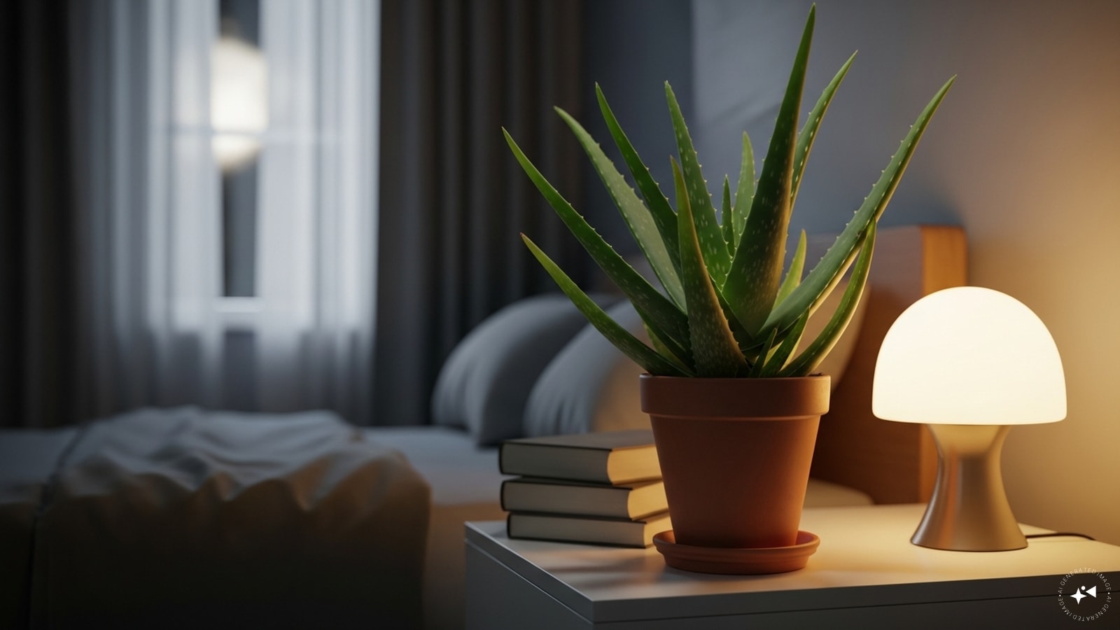 Aloe Vera: Aloe vera is a practical bedroom plant known for releasing oxygen at night and being easy to maintain. Its thick, succulent leaves store water, requiring little attention. It also offers added benefits, as its gel can be used for minor skin care needs.