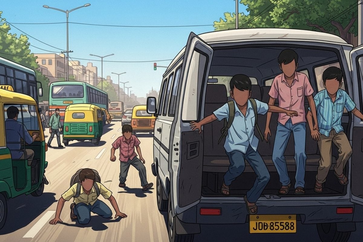 Lost To Bengaluru Traffic: 4 Rescued Child Labourers Escape From Back Door Of Moving Vehicle