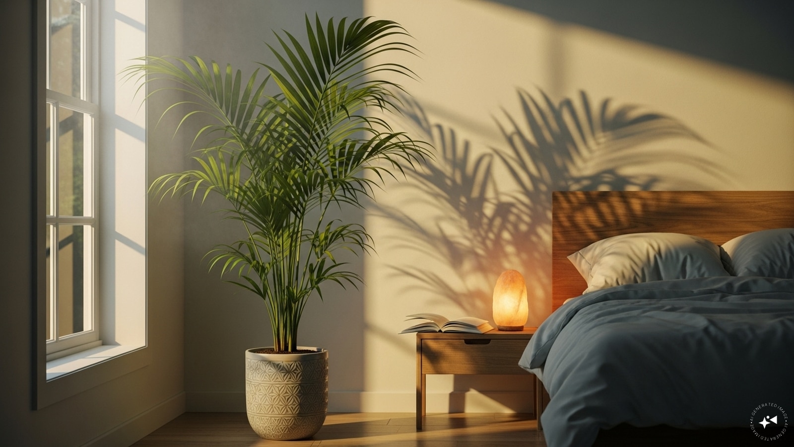 Areca Palm: Areca palm acts as a natural humidifier, improving air moisture levels that can make breathing easier at night. Its feathery fronds bring a tropical, calming vibe to bedrooms. It thrives indoors and adds both freshness and a sense of spaciousness to interiors.