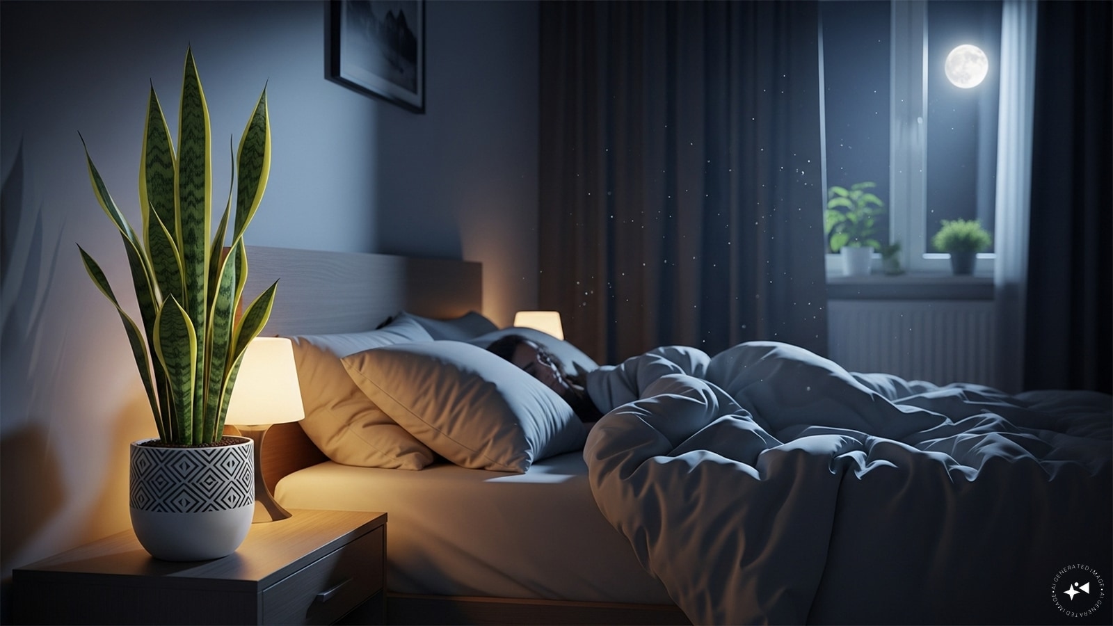 Snake plant: Snake plant is perfect for bedrooms because it releases oxygen at night, improving air quality while you sleep. It requires minimal care and thrives in low light. Its upright leaves also add a modern aesthetic, making it both functional and visually appealing.