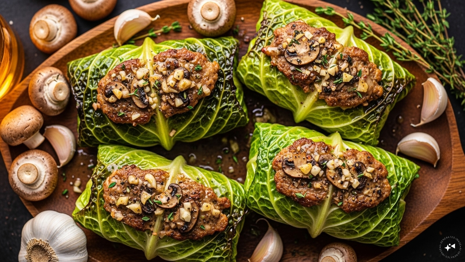 Mushroom Garlic Cabbage Rolls: This earthy and flavourful variation combines chopped mushrooms with garlic, pepper, and herbs for a savoury filling. It is perfect for those who enjoy bold umami flavours. Mushroom Garlic Cabbage Rolls: This earthy and flavourful variation combines chopped mushrooms with garlic, pepper, and herbs for a savoury filling. It is perfect for those who enjoy bold umami flavours.