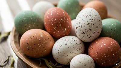 Speckled Ceramic Eggs: Give wooden or paper-mache eggs an artisanal makeover. Paint them in muted earth tones like sage, terracotta, or cream. Use an old toothbrush to flick brown acrylic paint across the surface, creating a realistic, high-end 'robin's egg' speckled finish.
