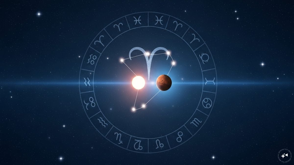 Sun and Mars alignment illustration