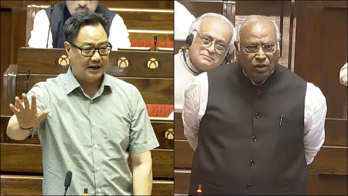 'Where Was Your PM?' Rijiju, Kharge Spar In Rajya Sabha Over Discussion On West Asia War