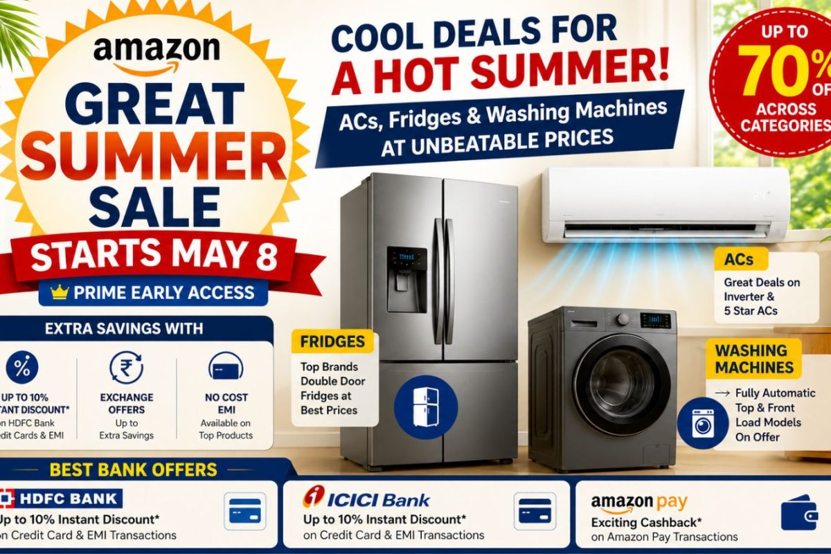 Amazon Great Summer Sale Begins May 8: Next Amazon Sale Brings Major AC, Fridge And Washing Machine Offers