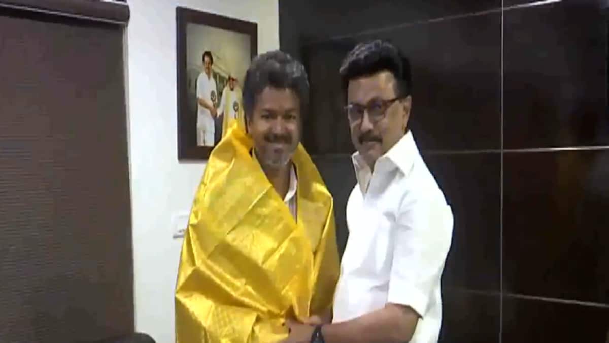 Warm Hugs And Handshakes: Vijay Meets Stalin Day After Taking Oath As Tamil Nadu CM | Video