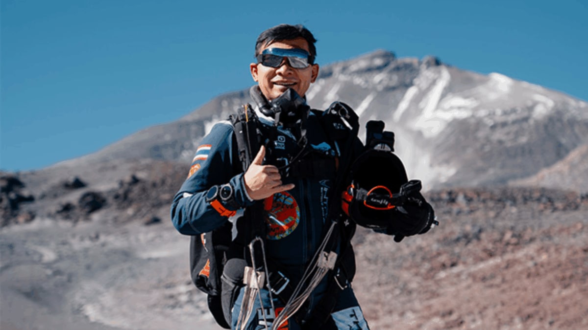 Thailand Skydiver Sets World Record After Landing On Highest Active Volcano