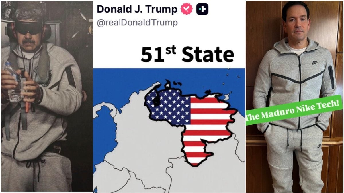 Trump Posts Venezuela As ‘51st State’; Rubio Spotted In Nike Tracksuit Similar To One Worn By Maduro