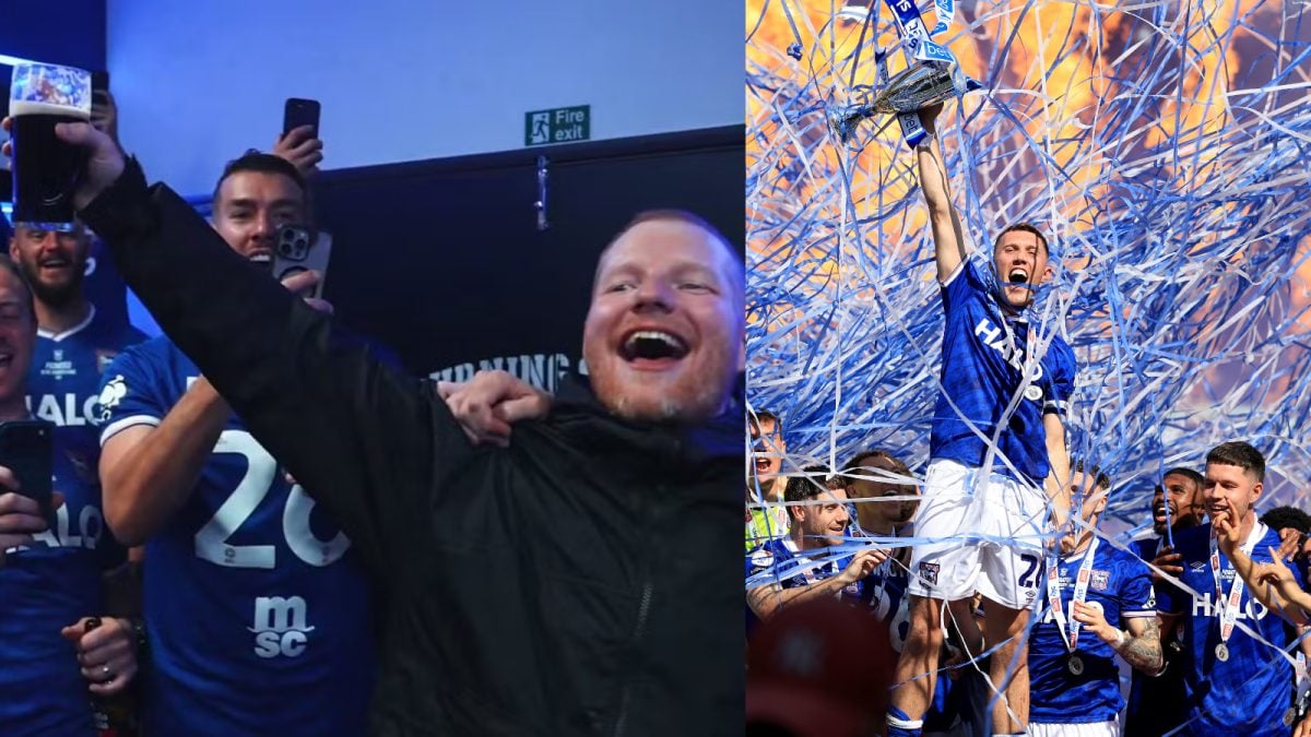 Ed Sheeran Leads Ipswich Town Celebrations After Premier League Promotion | WATCH