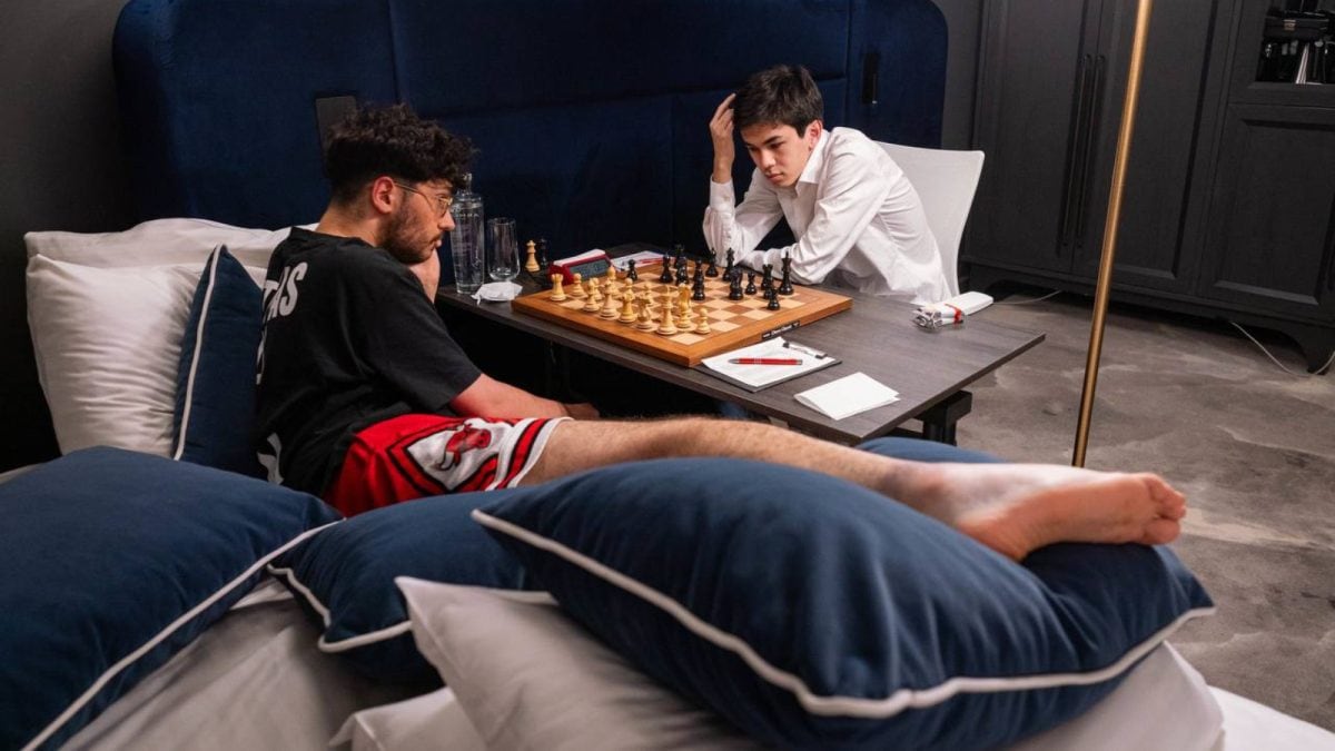 Bedside Chess: Firouzja Staves Off Sindarov From Hotel Room After Ankle Injury | WATCH