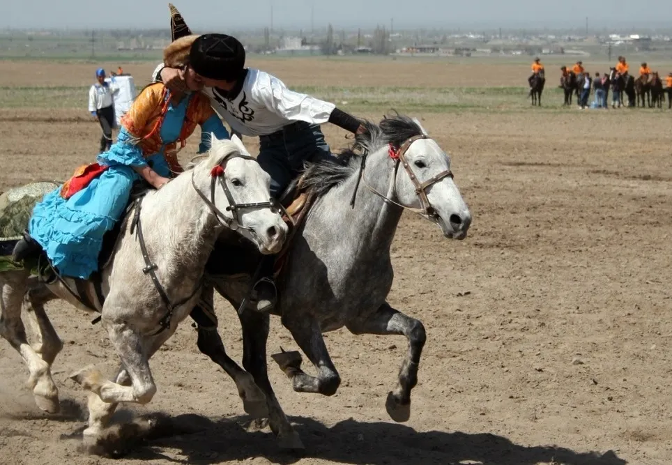 Kyz Kuu stems from nomadic traditions of raiding other nomads and stealing their women, is a grand show of horsemanship, dexterity, courage and love. Unlike, atypical horse race, the rfeward of winning could mean a hand in marriage. (Image: Instagram/ @t.archivist)