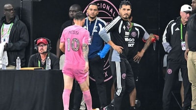 Leo Messi limped off the field in Inter Miami's final game before the World Cup break, sparking fear (AFP)