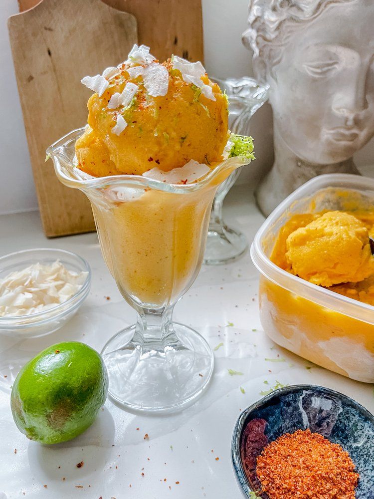 Mango Chili Lime Sorbet: Puree frozen mango chunks with a pinch of chili powder and lime zest for a sophisticated, spicy-sweet treat. Mango is loaded with Vitamin C, and the capsaicin in the chili can actually help cool your body down via thermoregulation.
