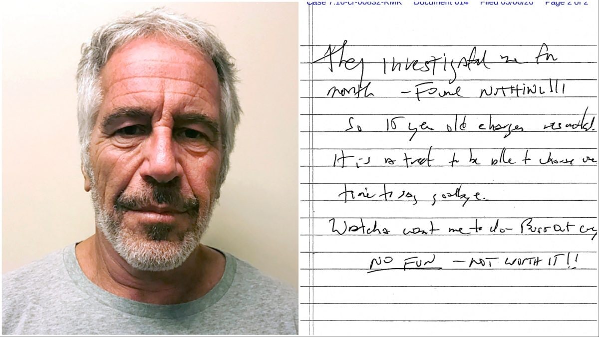 'No Fun, Not Worth It': Jeffrey Epstein's Suicide Note Unsealed Years After His New York Jail Death