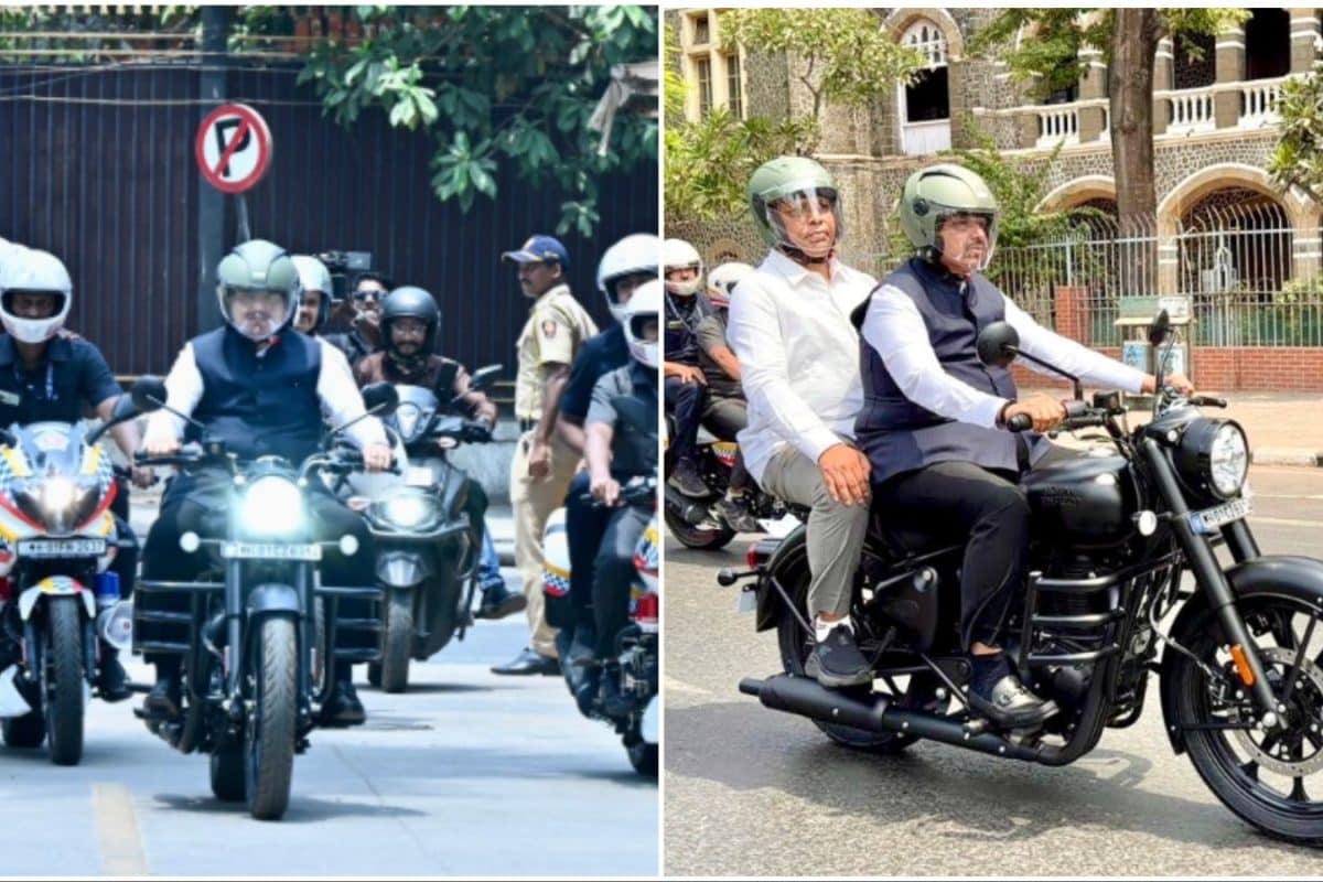 Fadnavis Rides Bike To Vidhan Bhavan Amid PM Modi’s Fuel-Saving Push, Congress Calls It ‘Photo Op’