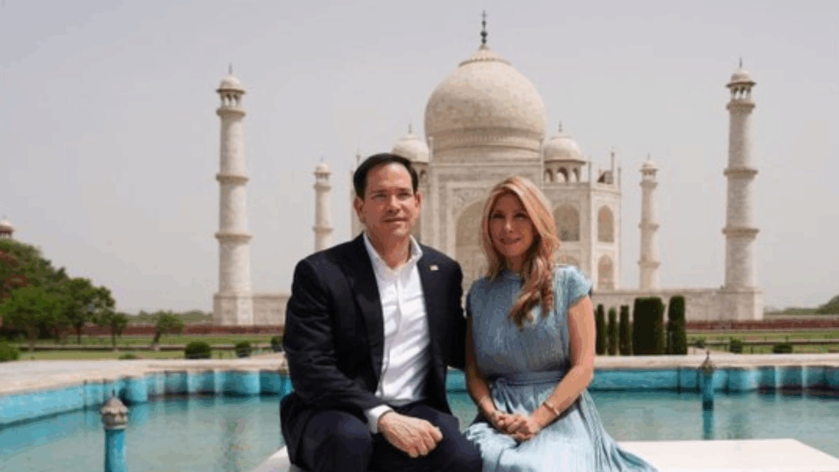 US State Secretary Marco Rubio Visits Taj Mahal With Wife Jeanette, Envoy Gor Also Present | Watch