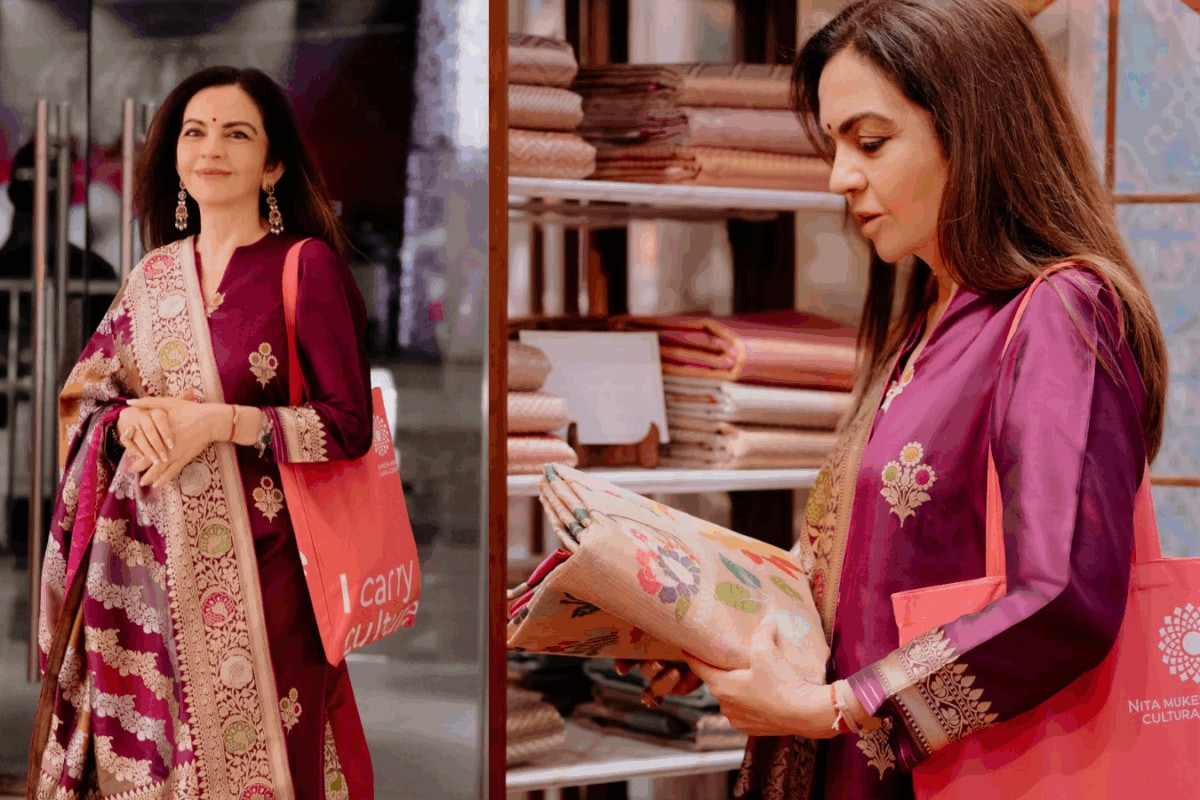Nita Ambani’s Handwoven Banarasi Butidar Suit Celebrates India’s Rich Textile Heritage