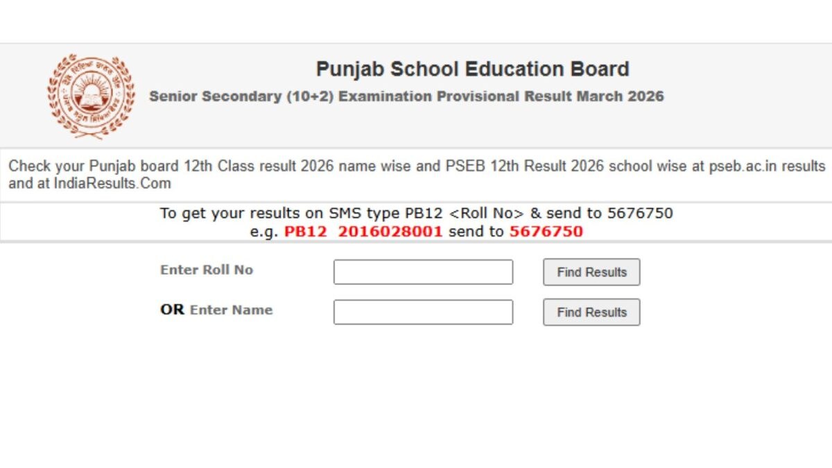 PSEB Punjab Board 12th Result 2026 (OUT) Live: 91.46% Pass, Three Girls ...