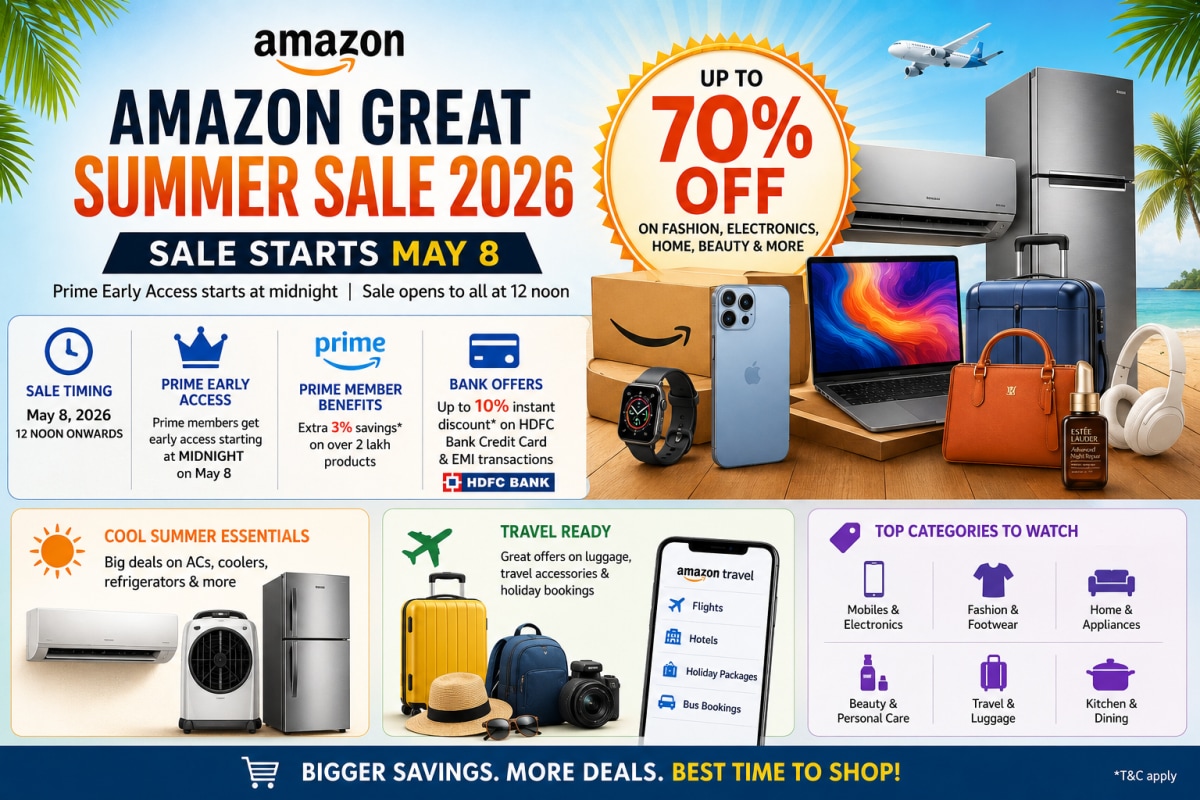 Amazon Summer Sale Starts May 8: Up To 70% Off On Fashion, Electronics, Beauty And More