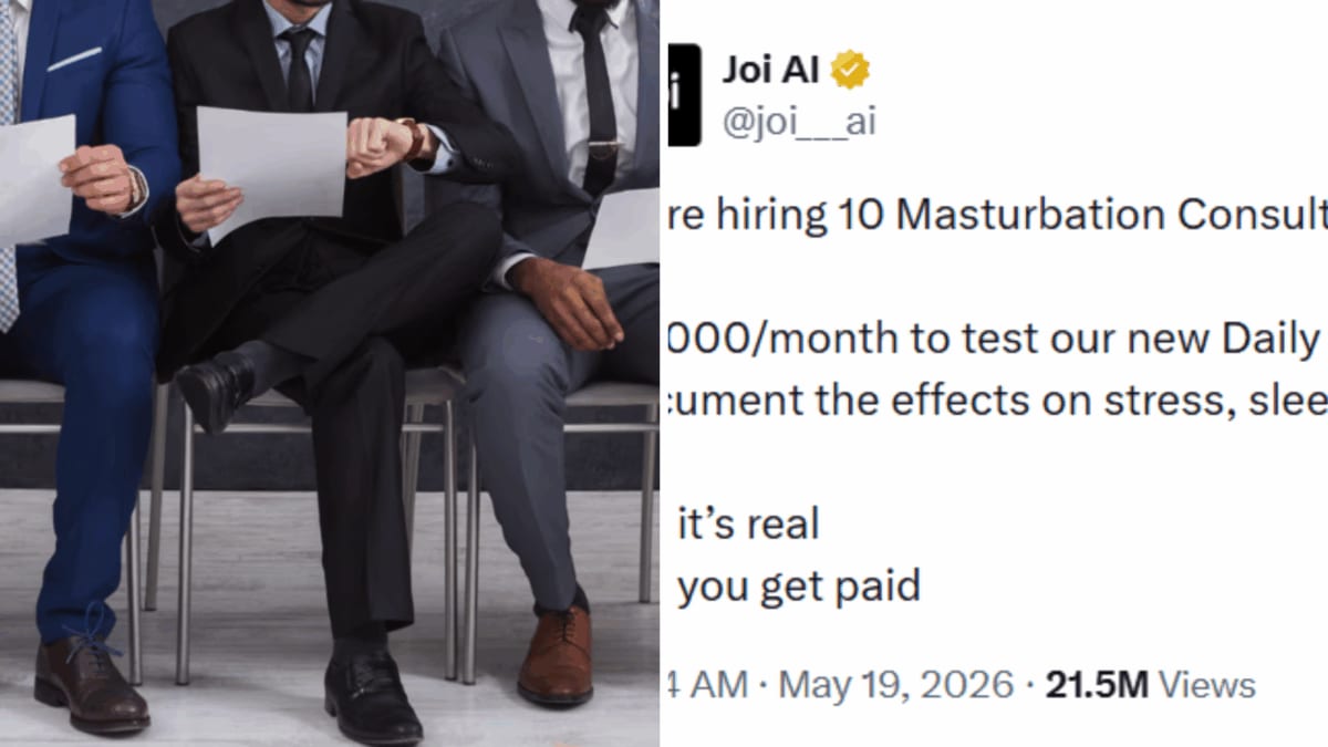 'Yes, It’s Real’: AI Firm Hiring ‘Masturbation Consultants’ For Rs 1.9 Lakh A Month