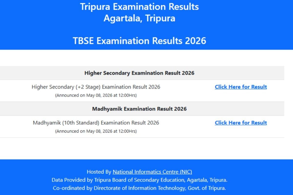 Tripura Board Madhyamik & HS Results 2026 (OUT) Live: TBSE Class 10 & 12 Results Released On tbresults.tripura.gov.in; Direct Link To Check Mark Memos