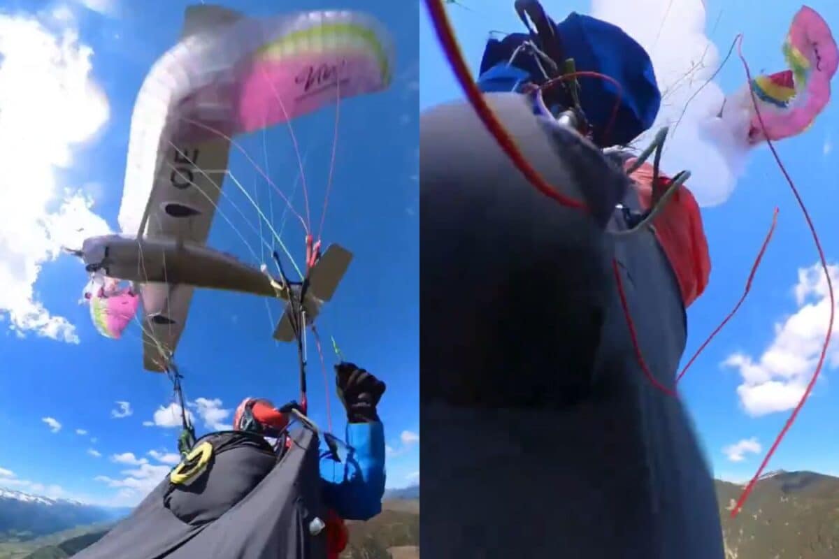 Terrifying Video Shows Plane Tearing Through Paraglider’s Canopy Mid-Air In Austrian Alps