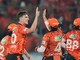 Sunrisers Hyderabad's Pat Cummins celebrates the wicket of Punjab Kings' Priyansh Arya during the Indian Premier League cricket match between Sunrisers Hyderabad and Punjab Kings in Hyderabad, India, Wednesday, May 6, 2026. (AP Photo/Mahesh Kumar A.)