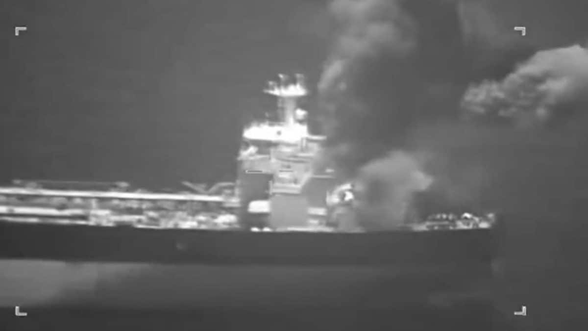 Pentagon Releases Footage Of US Strikes On Two Iranian Tankers In Strait of Hormuz | Video