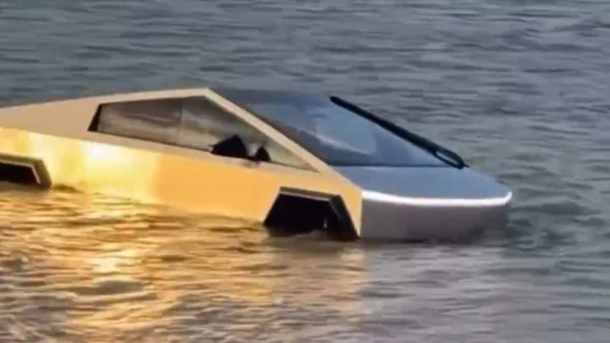 Man Arrested After Tesla Cybertruck In 'Wade Mode' Sinks In Texas Lake | Video