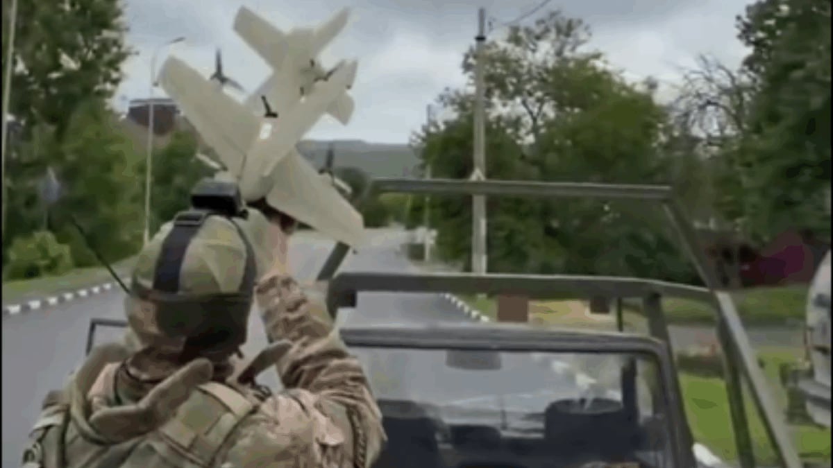 Russian Forces Use Handheld ‘Yolka’ System To Shoot Down Ukrainian Drone | Watch