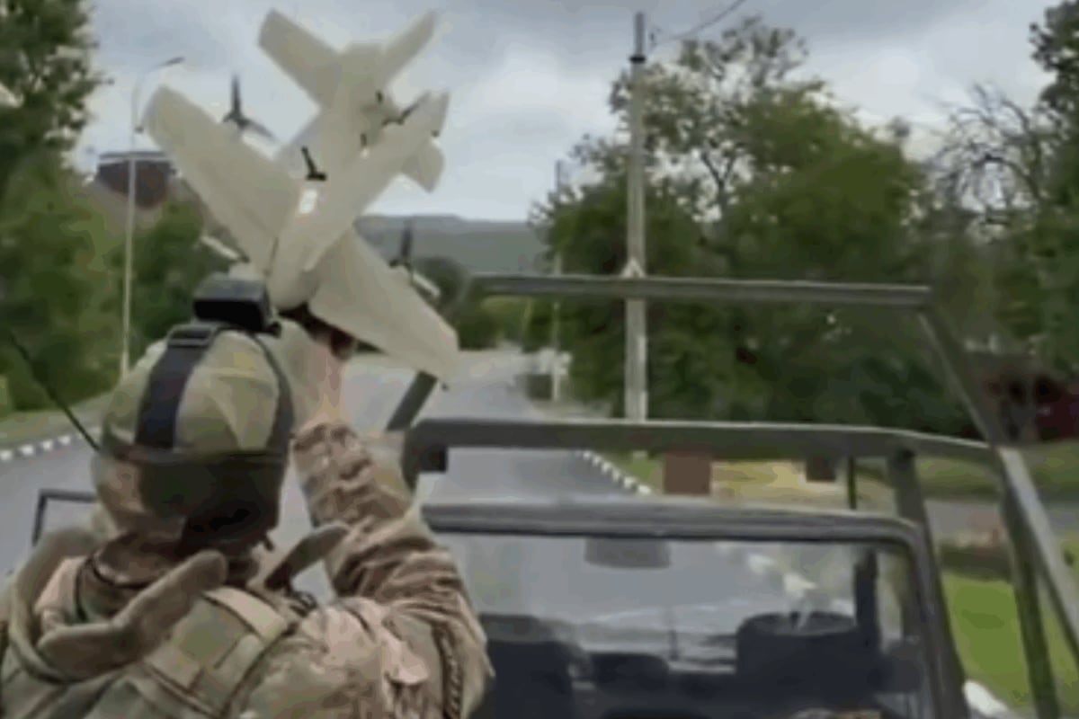 Russian Forces Use Handheld ‘Yolka’ System To Shoot Down Ukrainian Drone | Watch