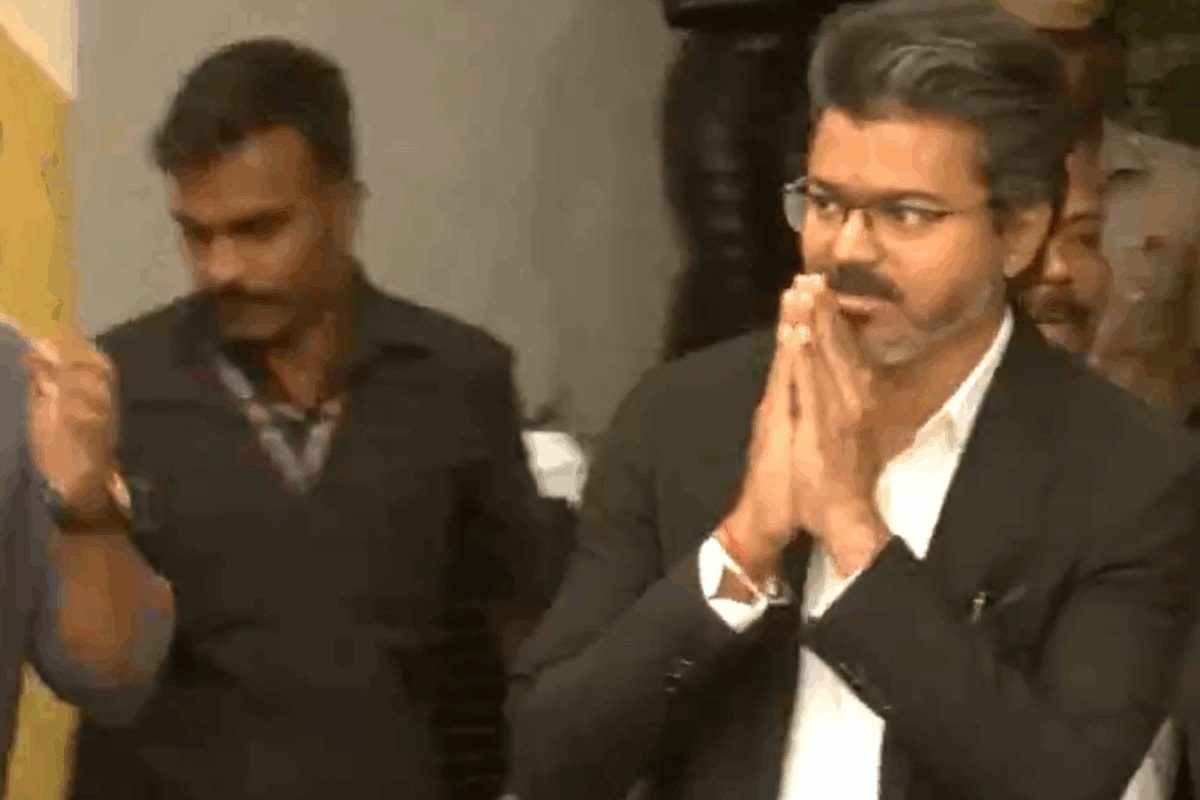 Watch: Vijay Sticks To Signature Black & White Suit Even In Delhi’s Sweltering Heat