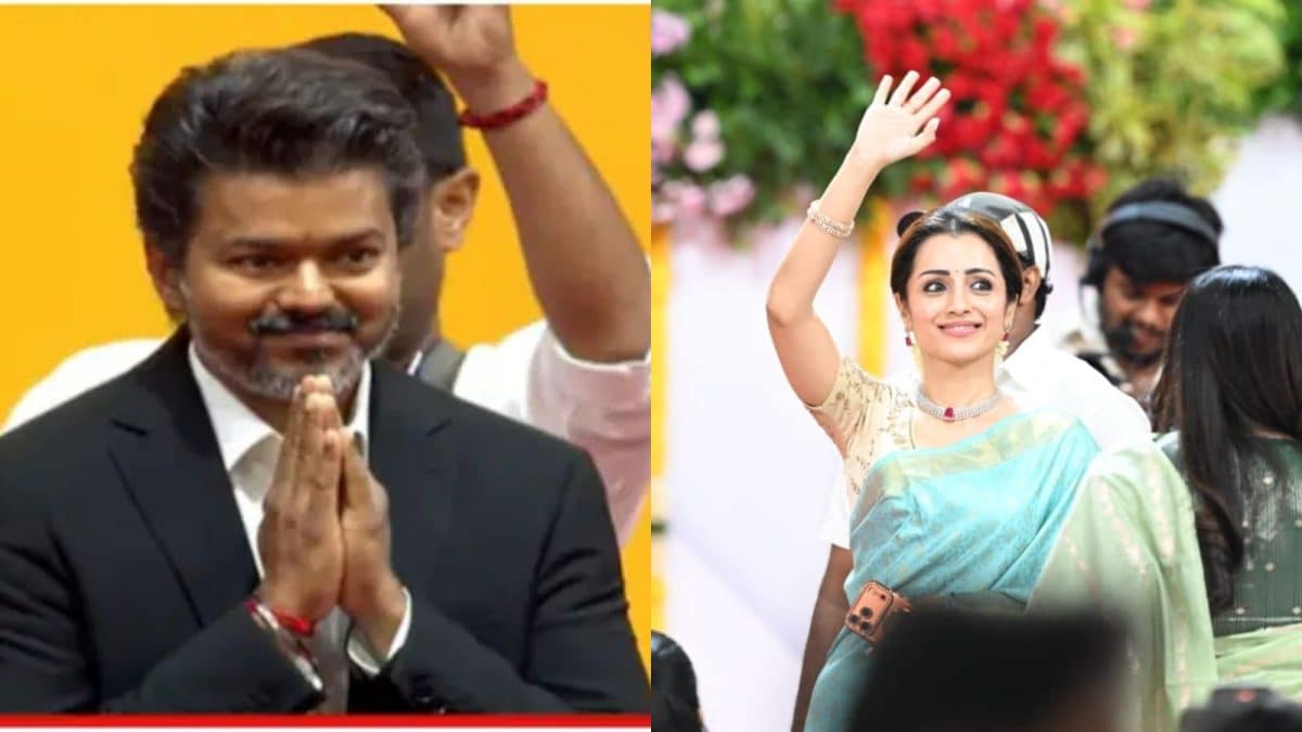 Vijay Swaps Khakis For A Blazer As Trisha Krishnan Stuns In Blue Kanjeevaram At Swearing-In Ceremony In Chennai | Fashion News