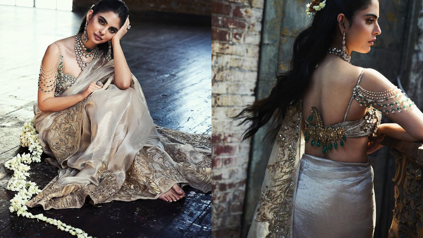 Pinned to the back of her bejewelled blouse was a historic Sarpech—an ornament traditionally reserved for a man’s turban.