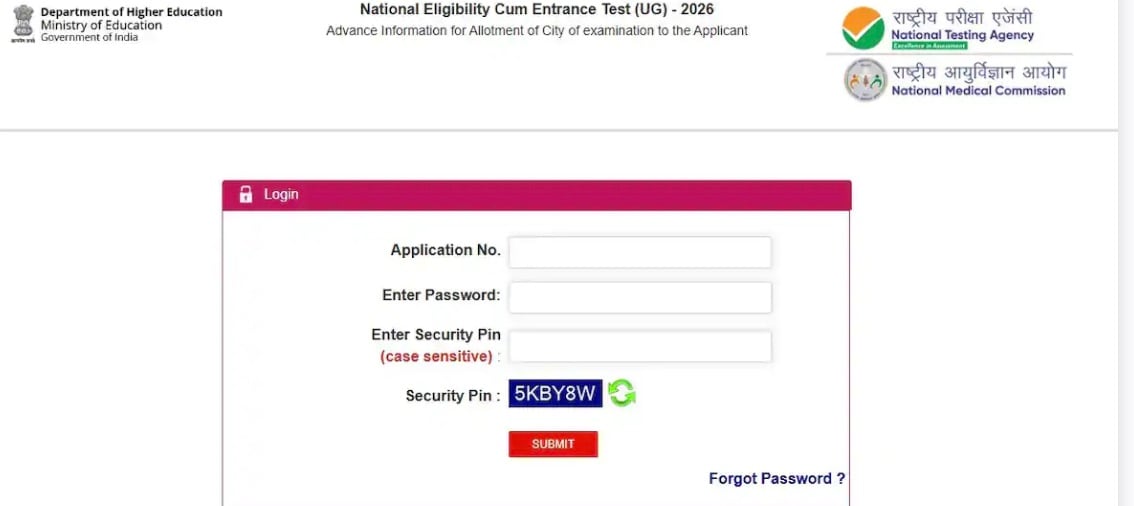 Visit the official NTA NEET portal at neet.nta.nic.in. Visit the official NTA NEET portal at neet.nta.nic.in.