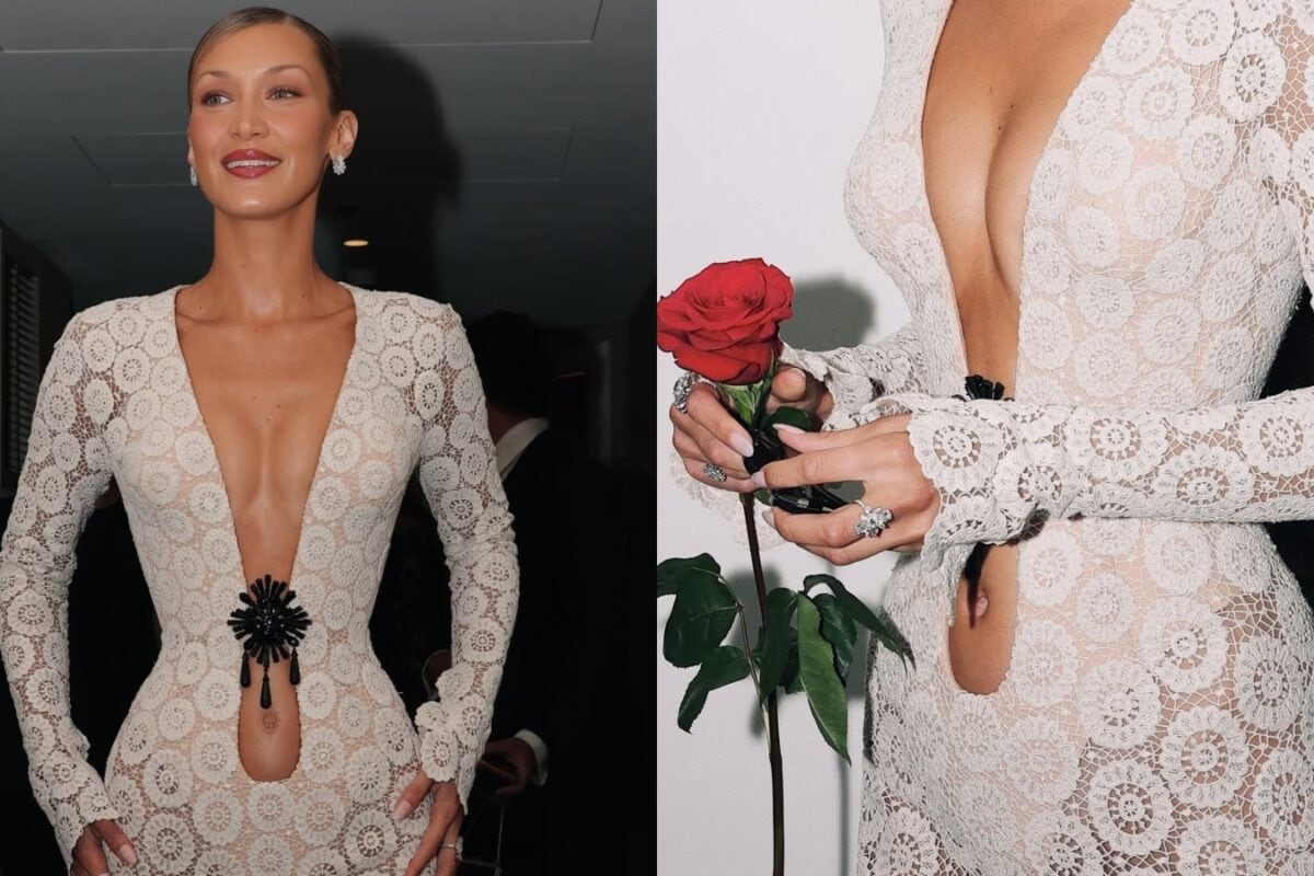 Bella Hadid Wears Schiaparelli Gown As Nod To Jane Birkin, Took 130 Artisans To Knit