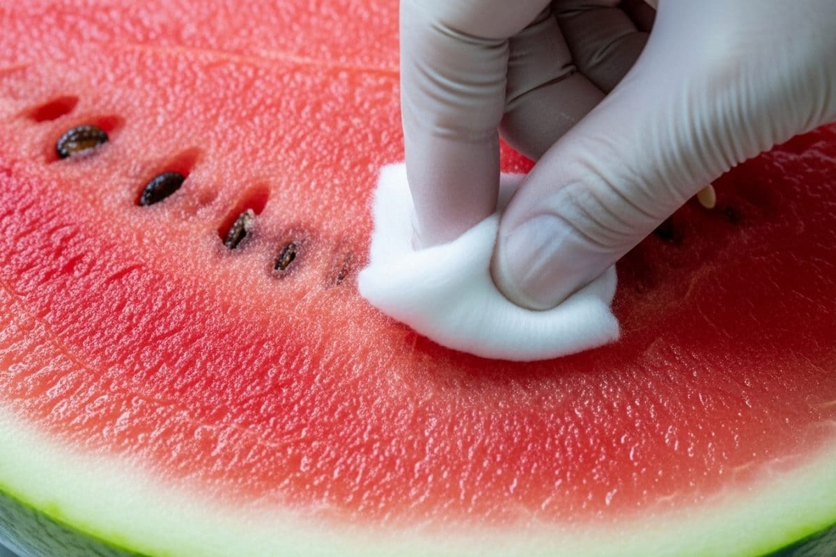 Watermelon Safety Check: How To Detect Artificial Colour Using A Cotton Ball